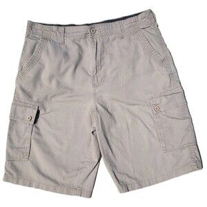 NAT BY NAT NAST MEN'S W34 BEIGE CARGO SHORTS 100% COTTON FLAT FRONT BOARD SURF